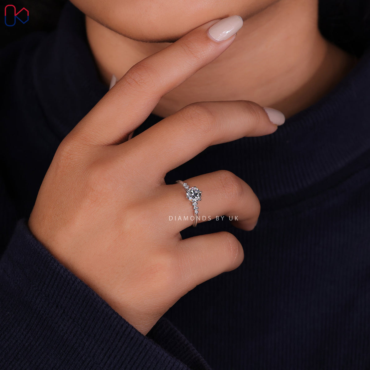 7 Stone Round Cut Diamond Ring