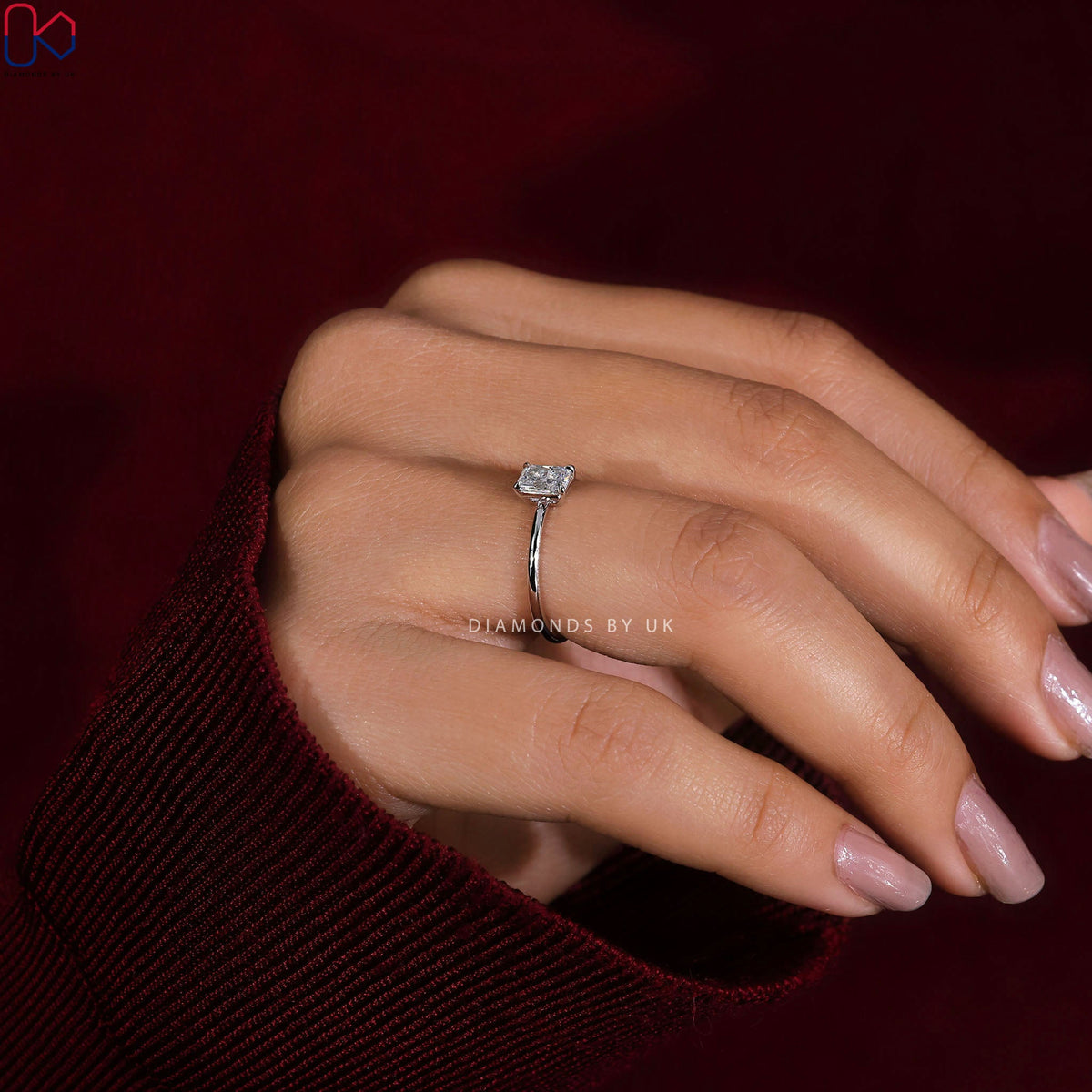 Radiant Cut Engagement Ring In Solitaire Style