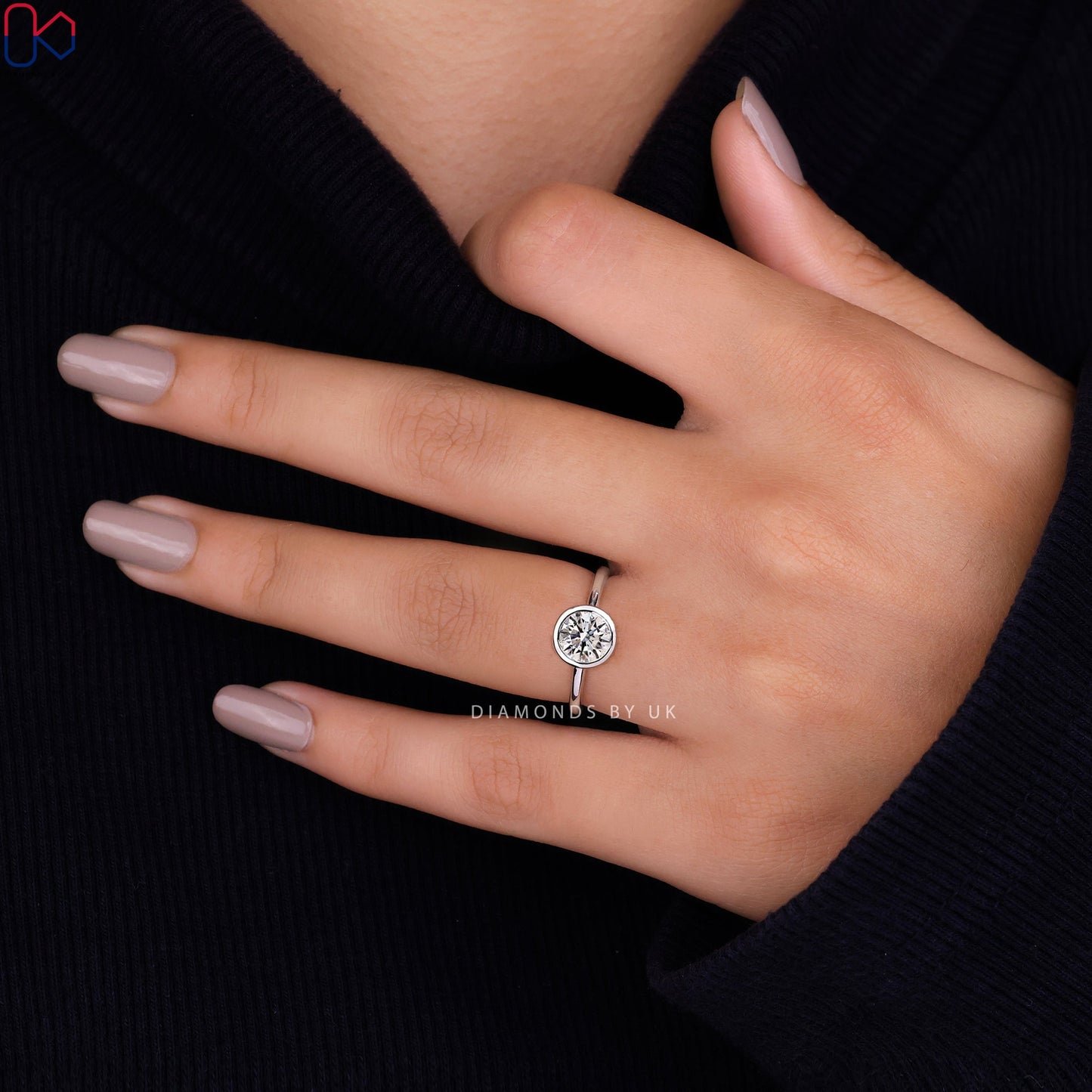 Bezel Set Diamond Ring - Round Diamond