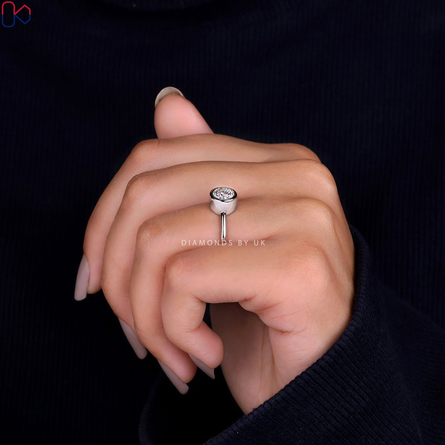 Bezel Set Diamond Ring - Round Diamond