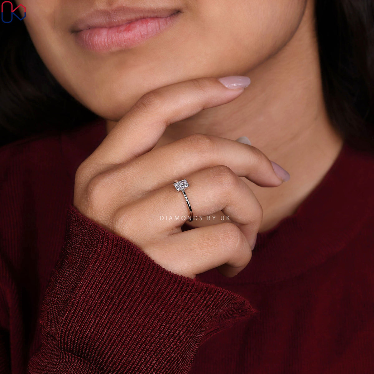 Radiant Cut Engagement Ring In Solitaire Style