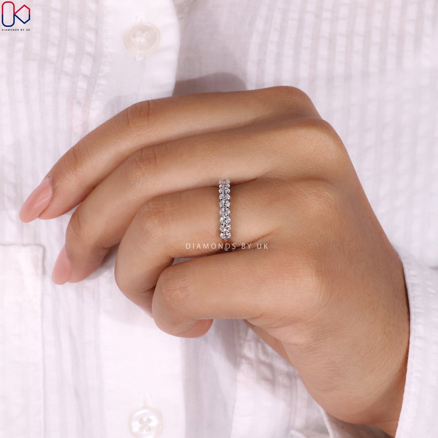 Oval Wedding Band - Half Eternity