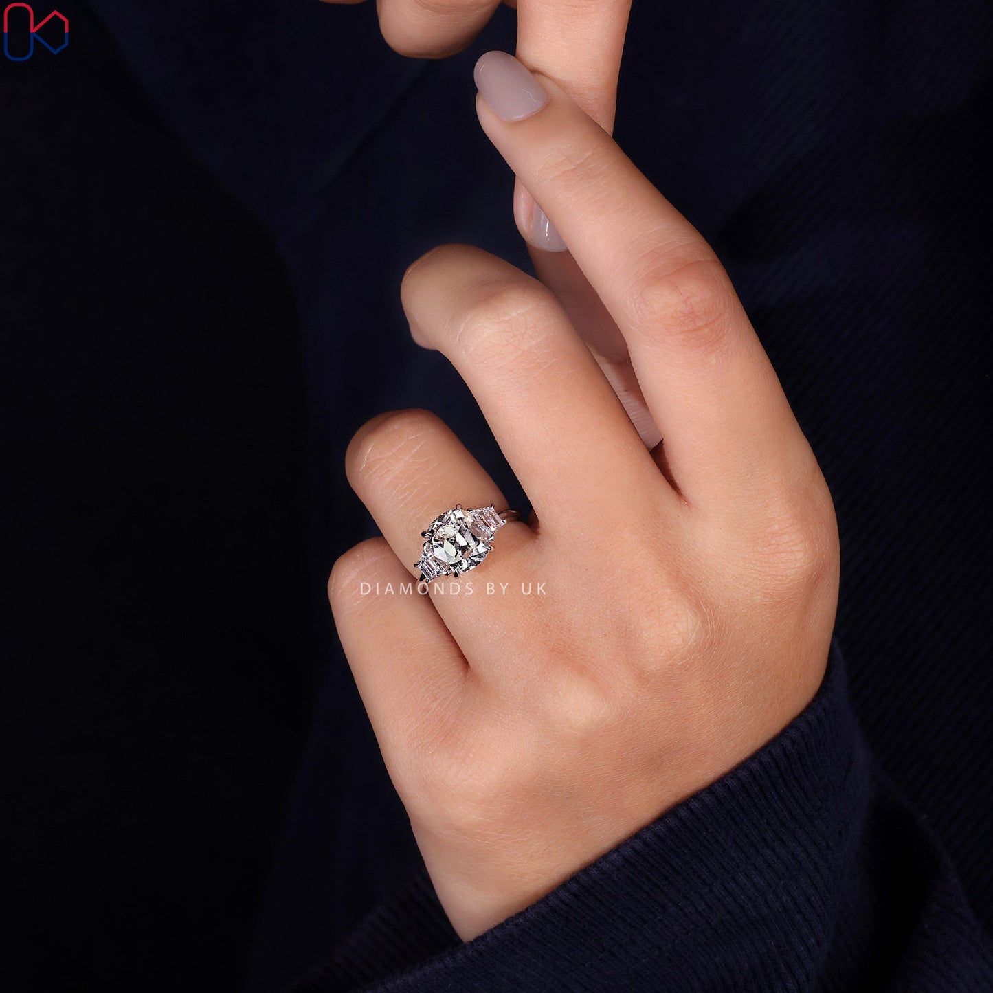 Cushion Old Mine Cut Ring