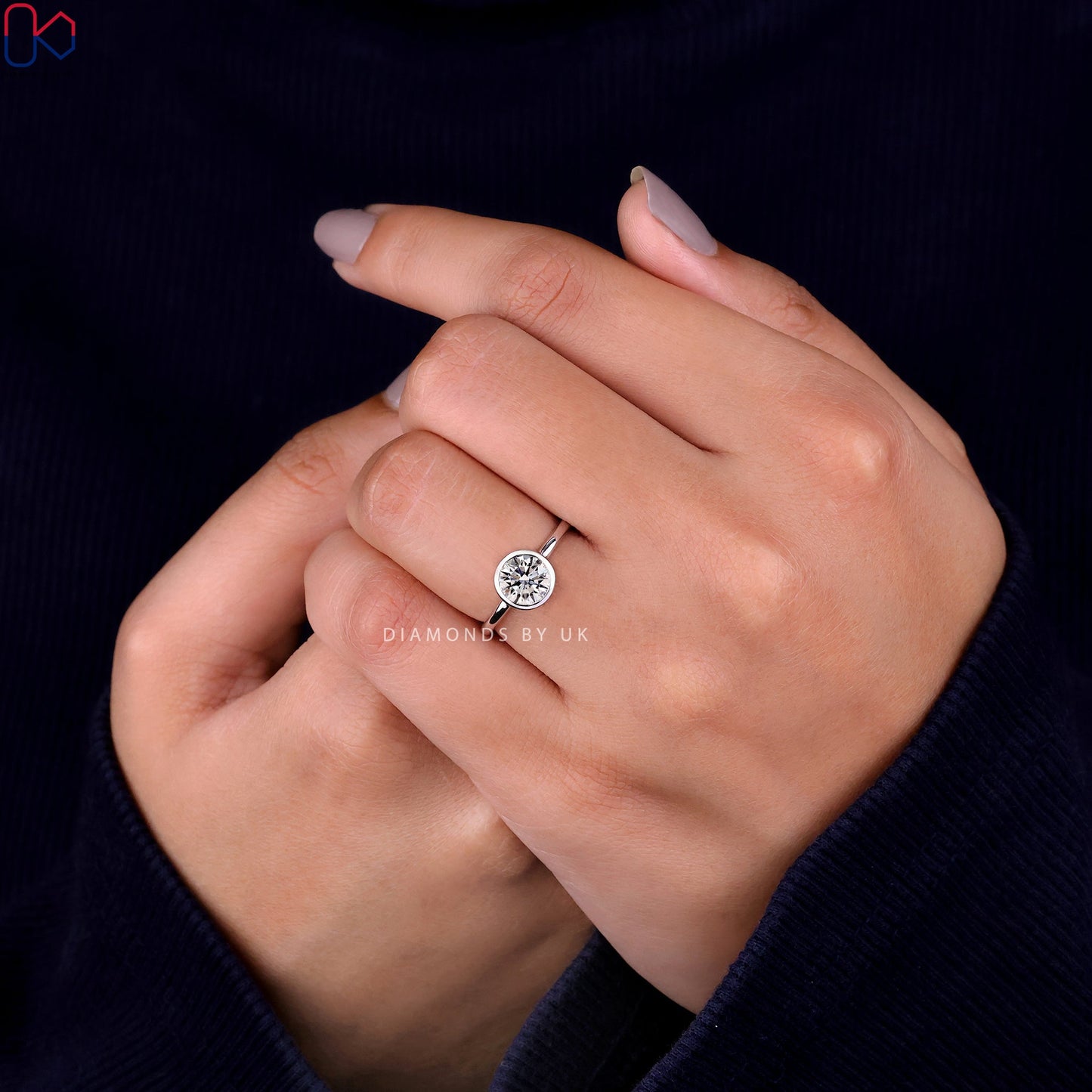 Bezel Set Diamond Ring - Round Diamond