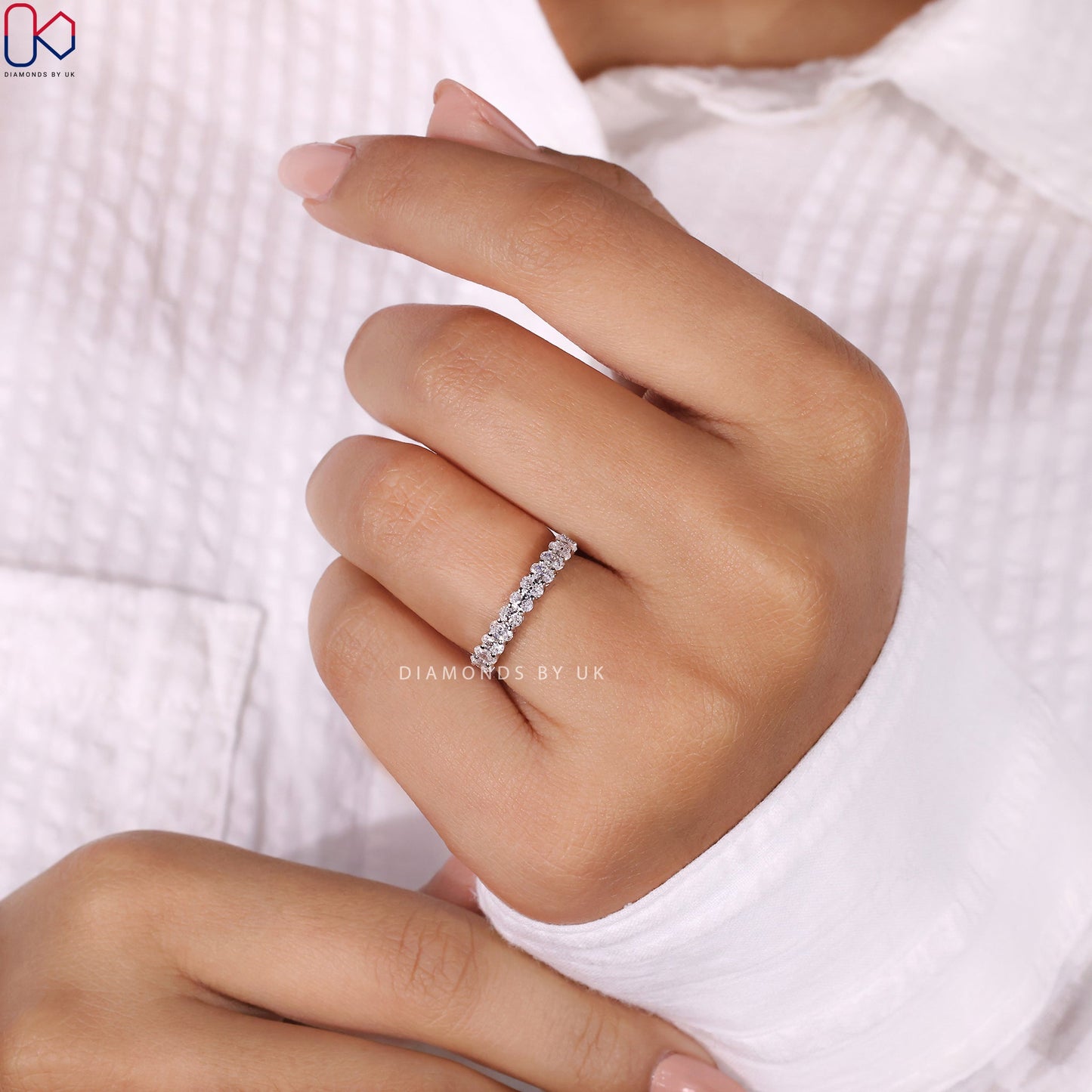 Oval Wedding Band - Half Eternity