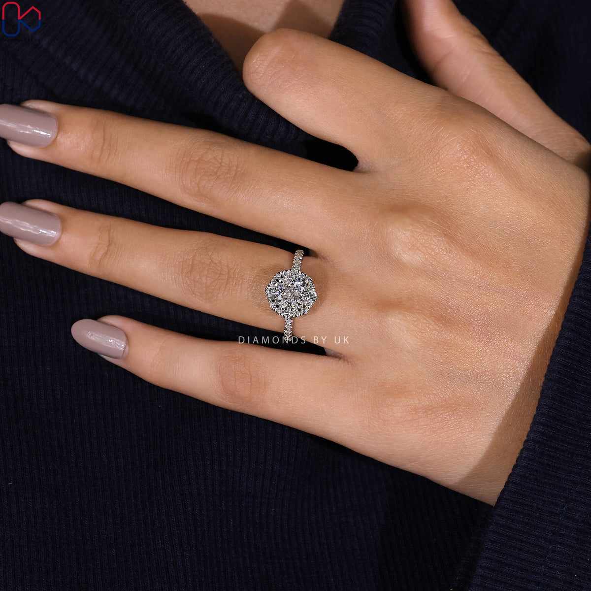 Cushion Cut Engagement Ring With Halo Style