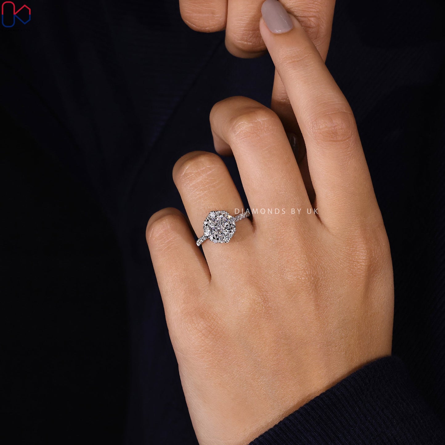 Cushion Cut Engagement Ring With Halo Style