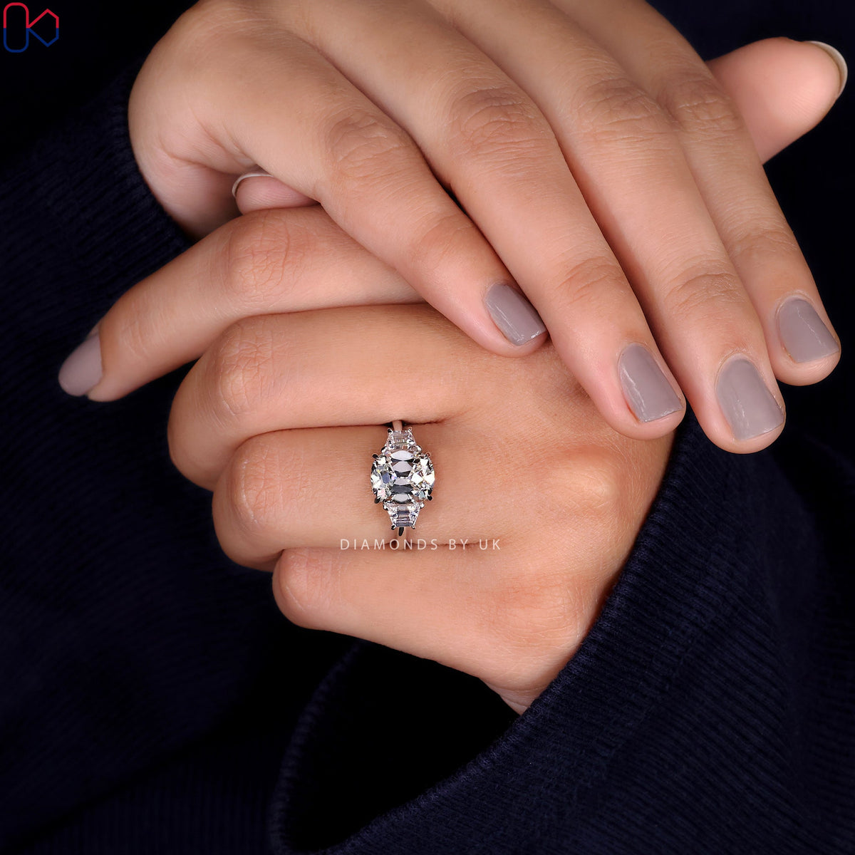 Cushion Old Mine Cut Ring