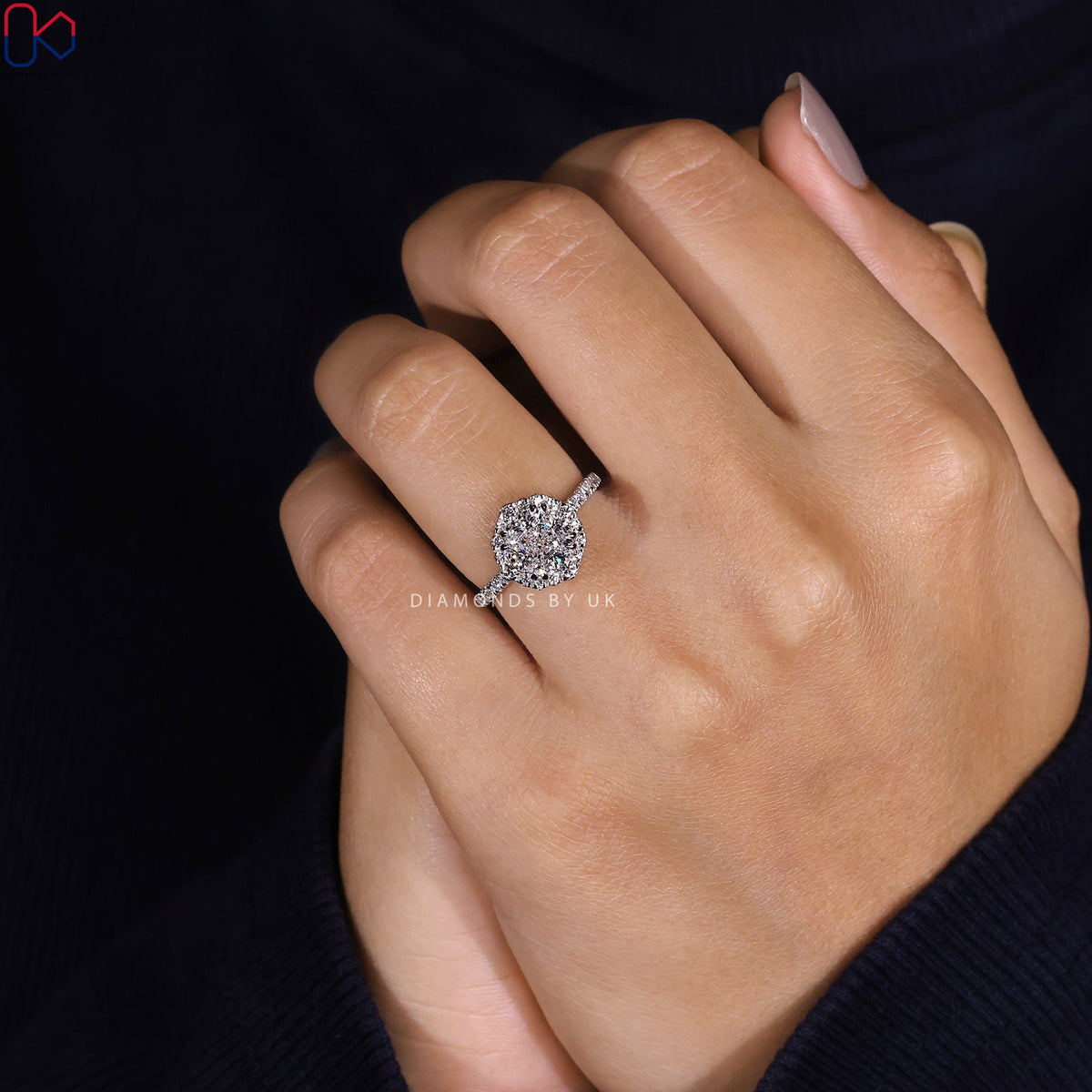 Cushion Cut Engagement Ring With Halo Style
