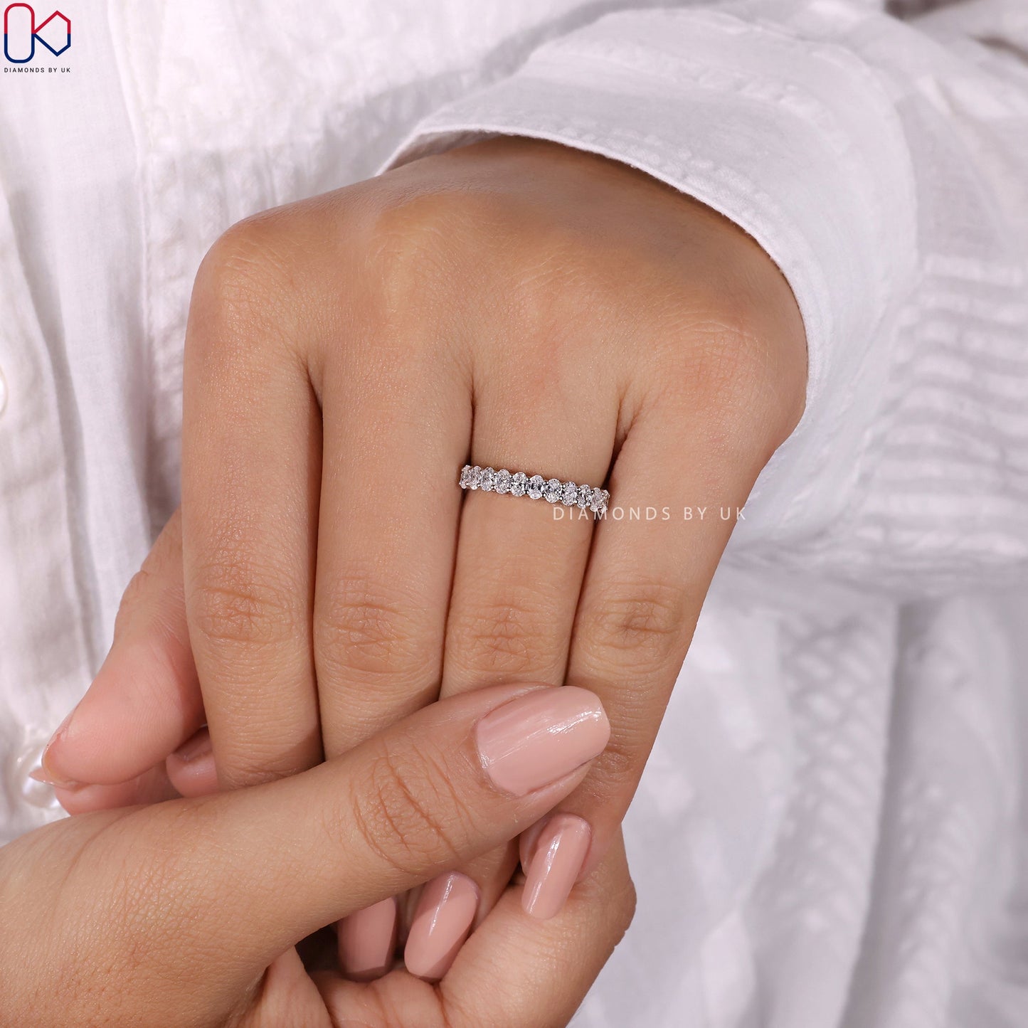 Oval Wedding Band - Half Eternity
