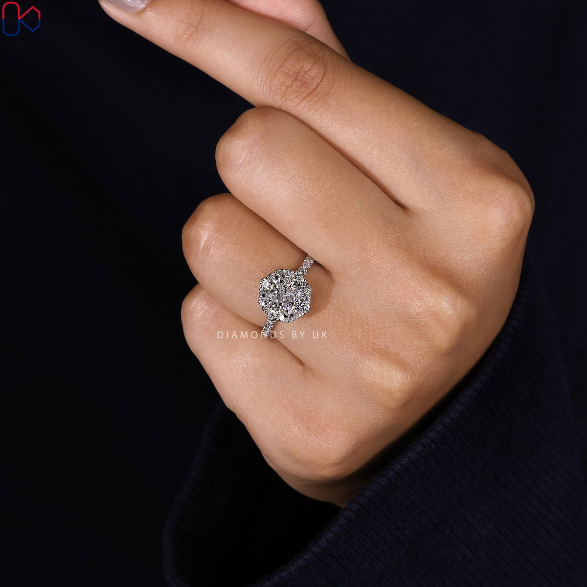 Cushion Cut Engagement Ring With Halo Style