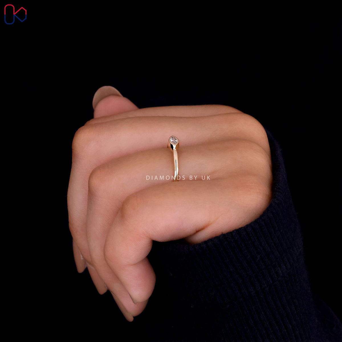 Marquise Diamond Engagement Ring - Bezel Setting