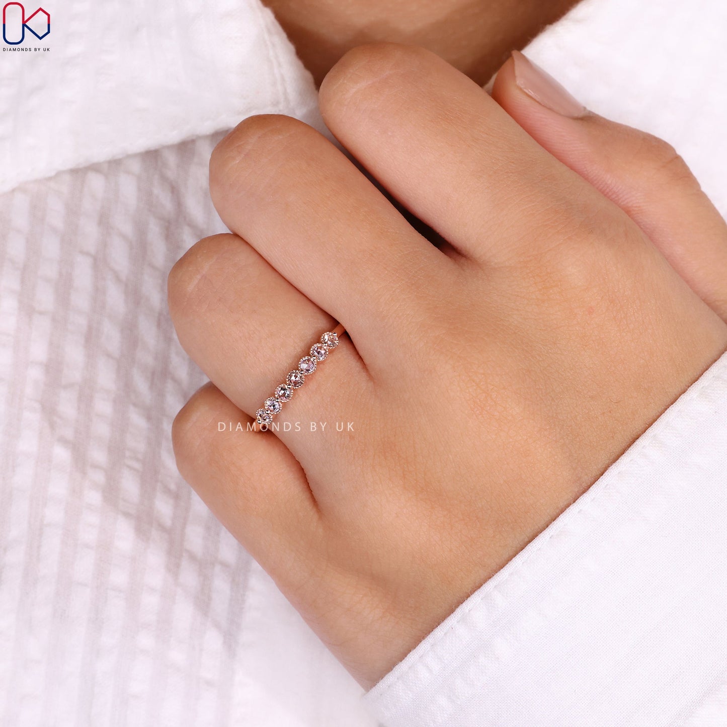 Bezel Set Wedding Band – Rose Cut Diamond
