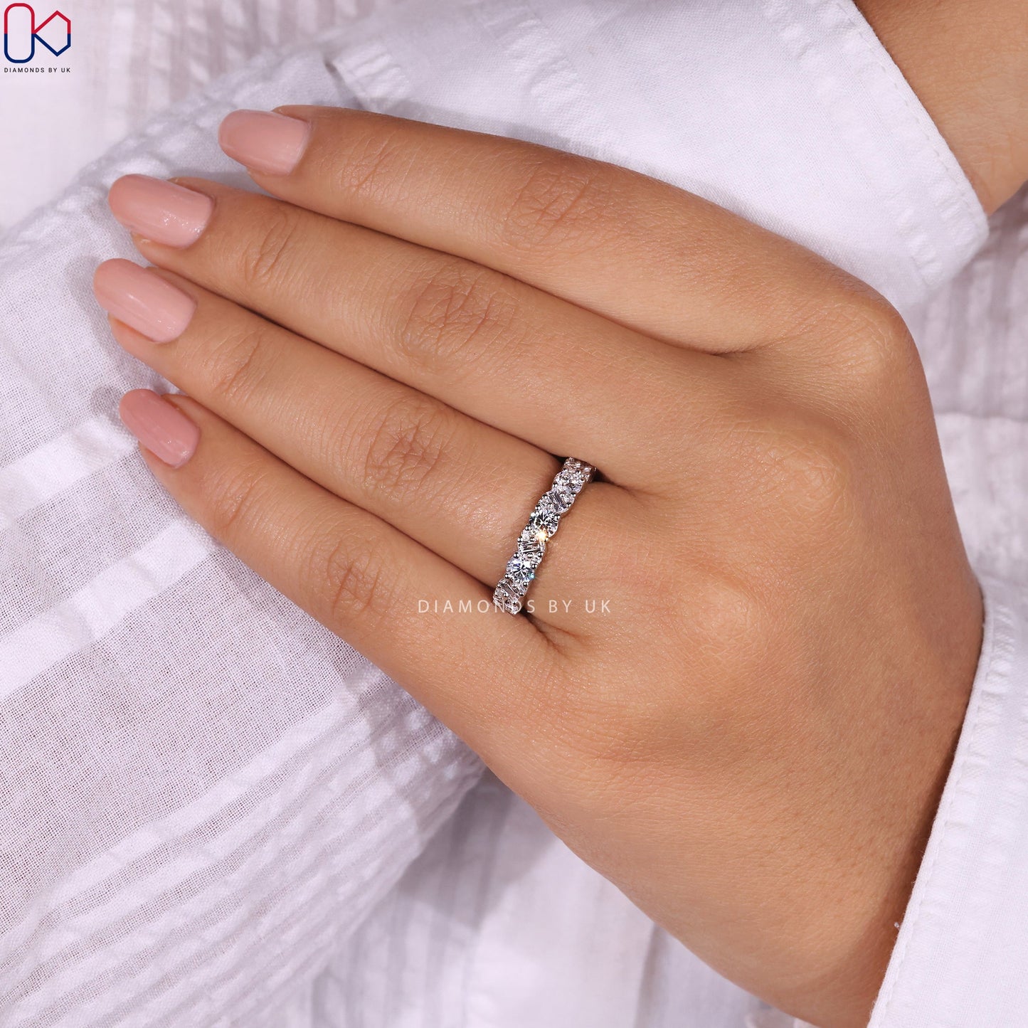 Half Eternity Band - Baguette And Round Diamond
