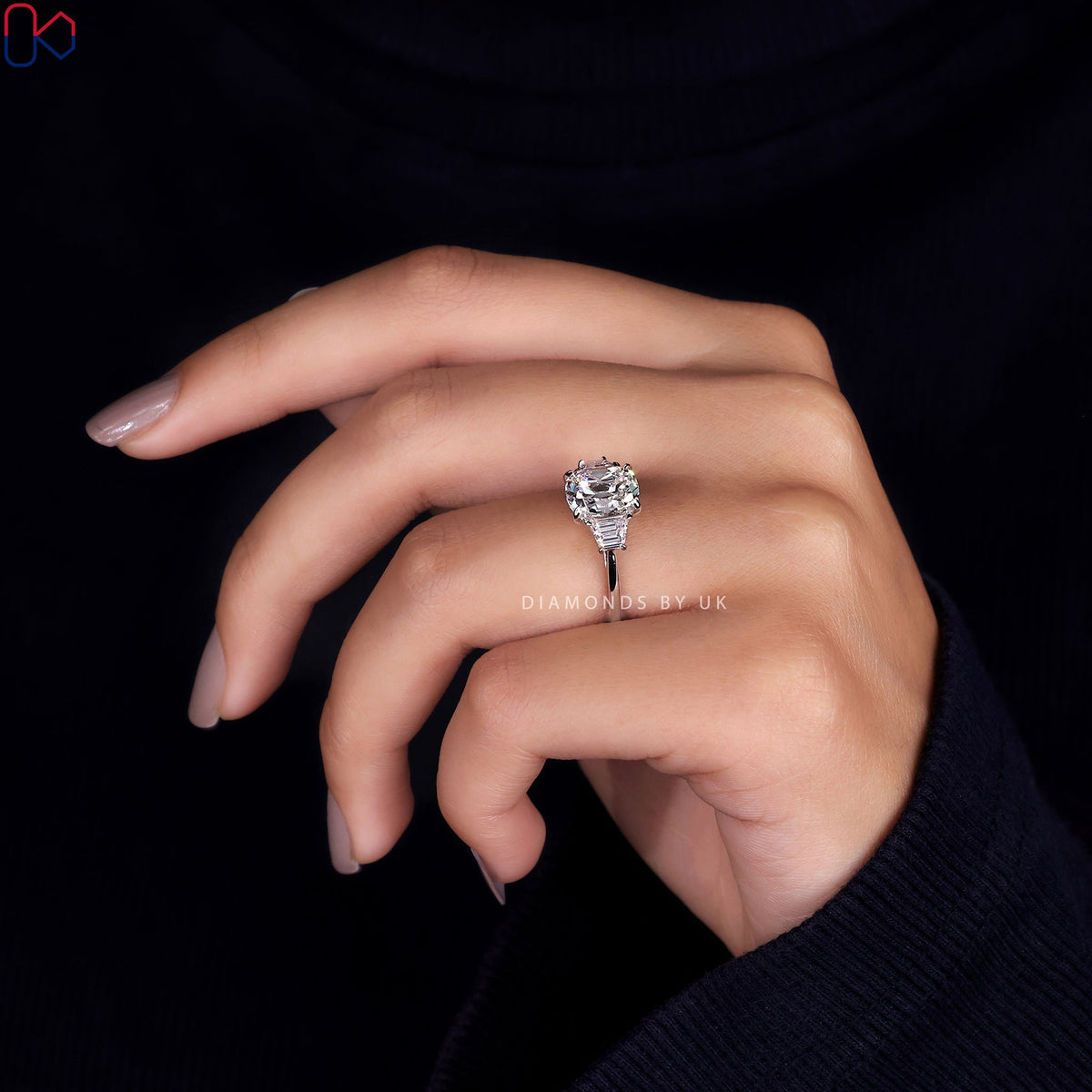 Cushion Old Mine Cut Ring