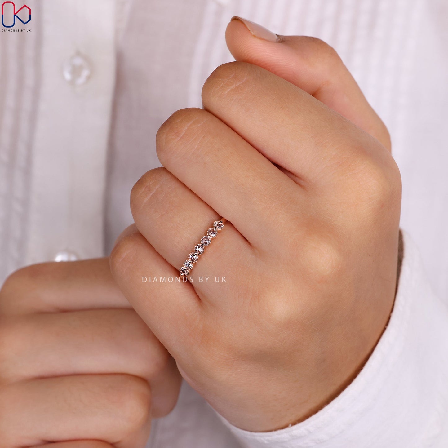 Bezel Set Wedding Band – Rose Cut Diamond