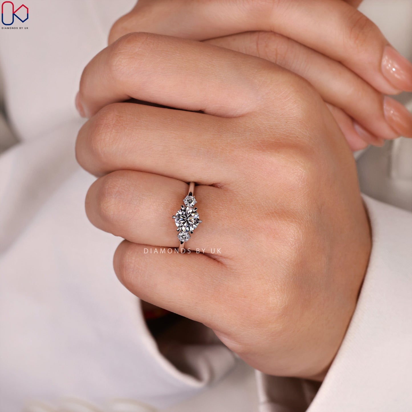 Three Stone Diamond Ring - Round Cut Diamond