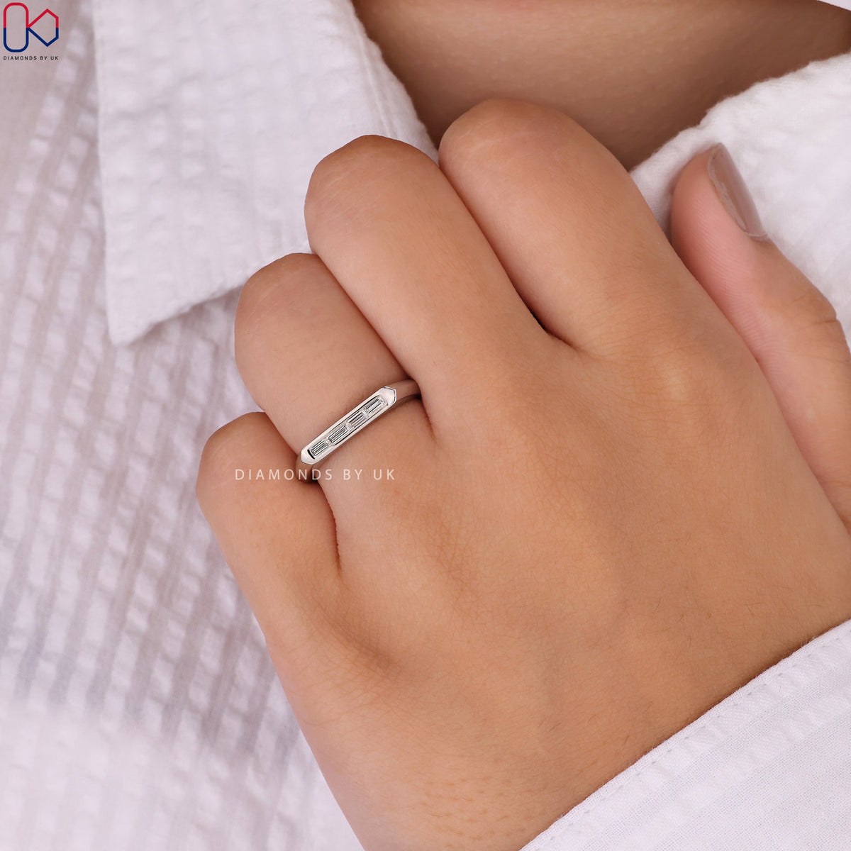 Channel Set Wedding Band