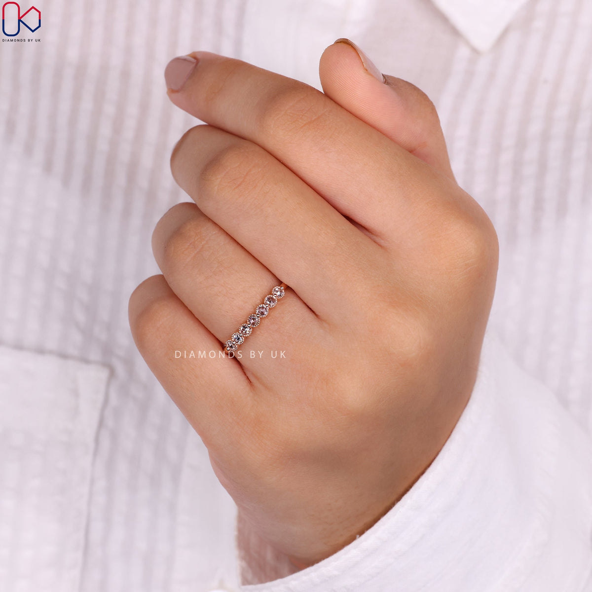 Bezel Set Wedding Band – Rose Cut Diamond