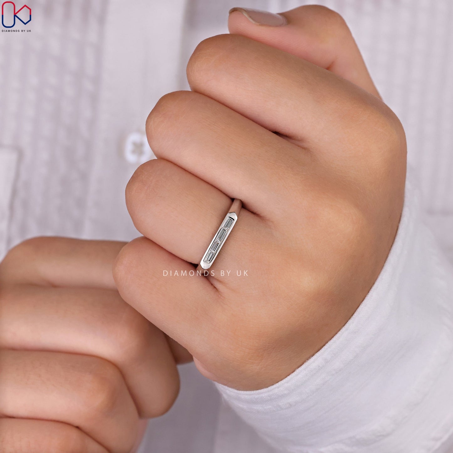 Channel Set Wedding Band