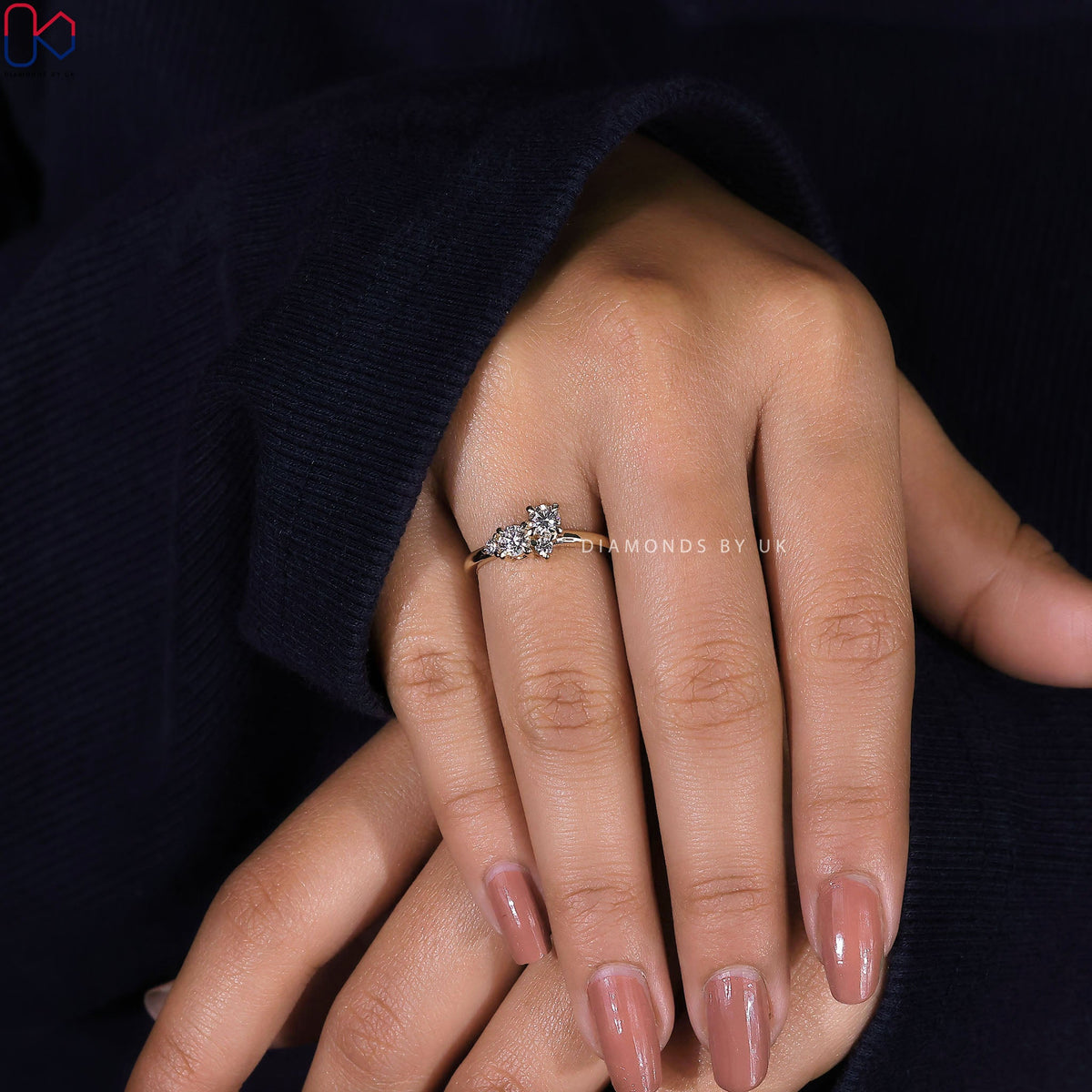 Round Diamond Gold Cluster Ring