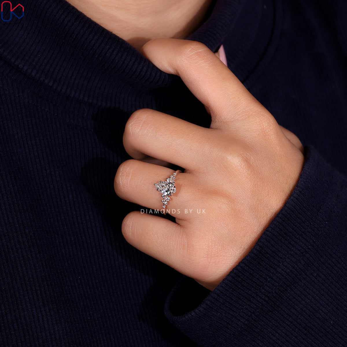 Pear Shaped Diamond Ring - Muse Setting