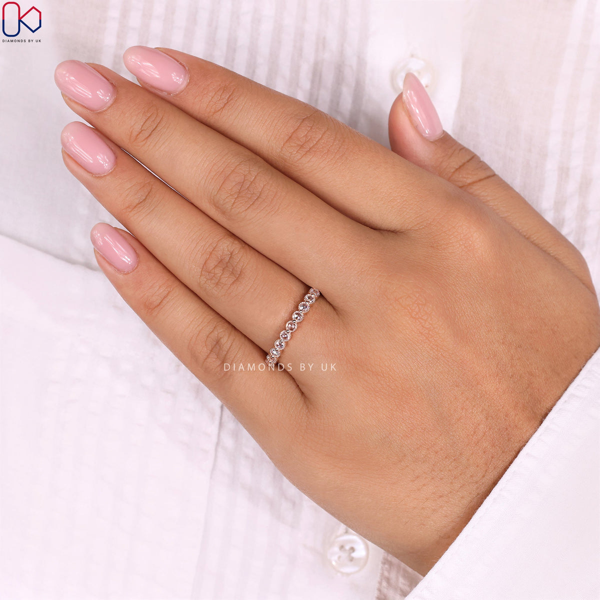 Round Rose Cut Diamond In Rose Gold Ring