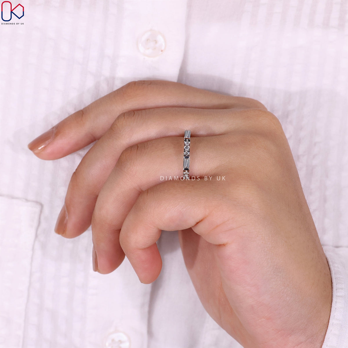 Eternity Wedding Band - Baguette and Round Diamonds