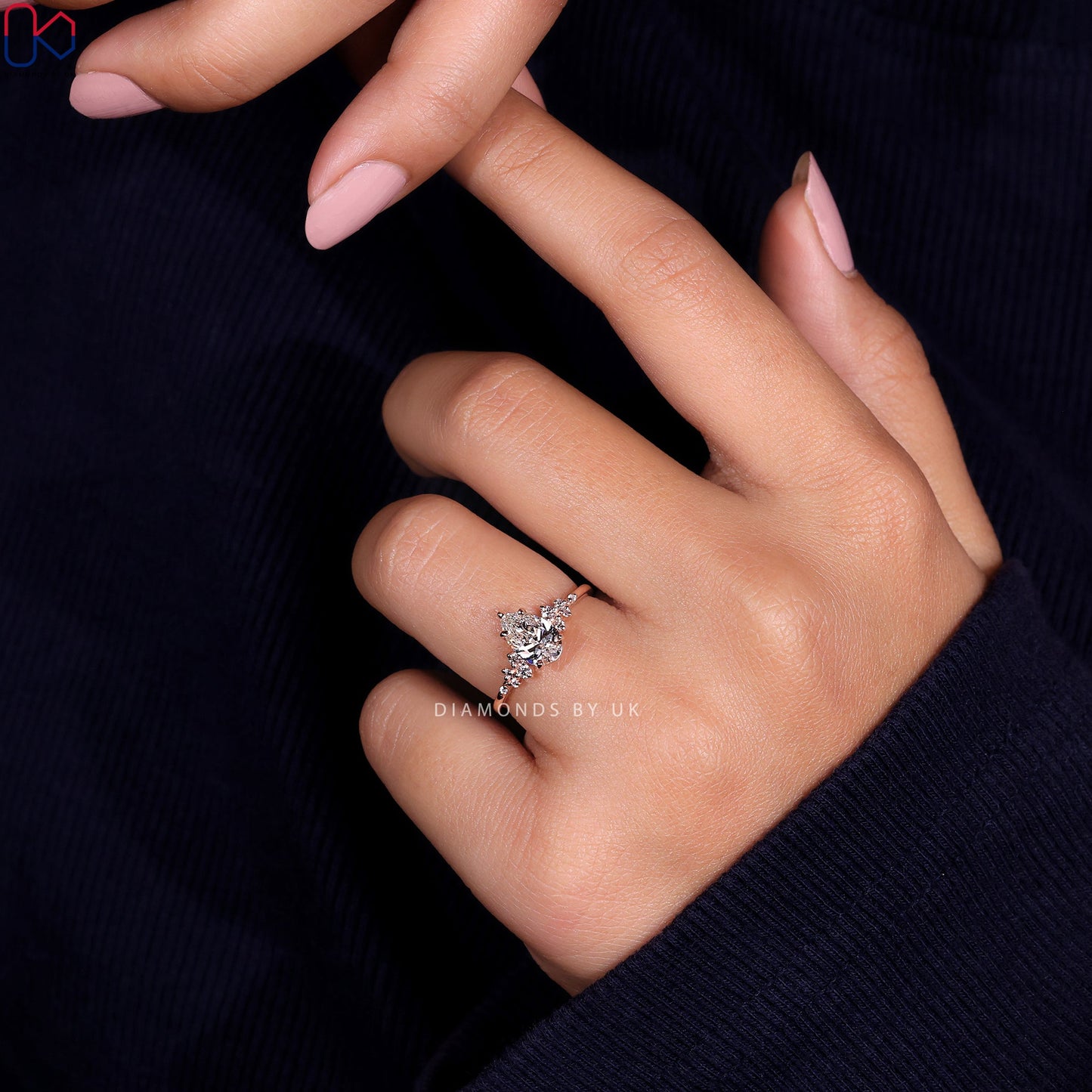 Pear Shaped Diamond Ring - Muse Setting
