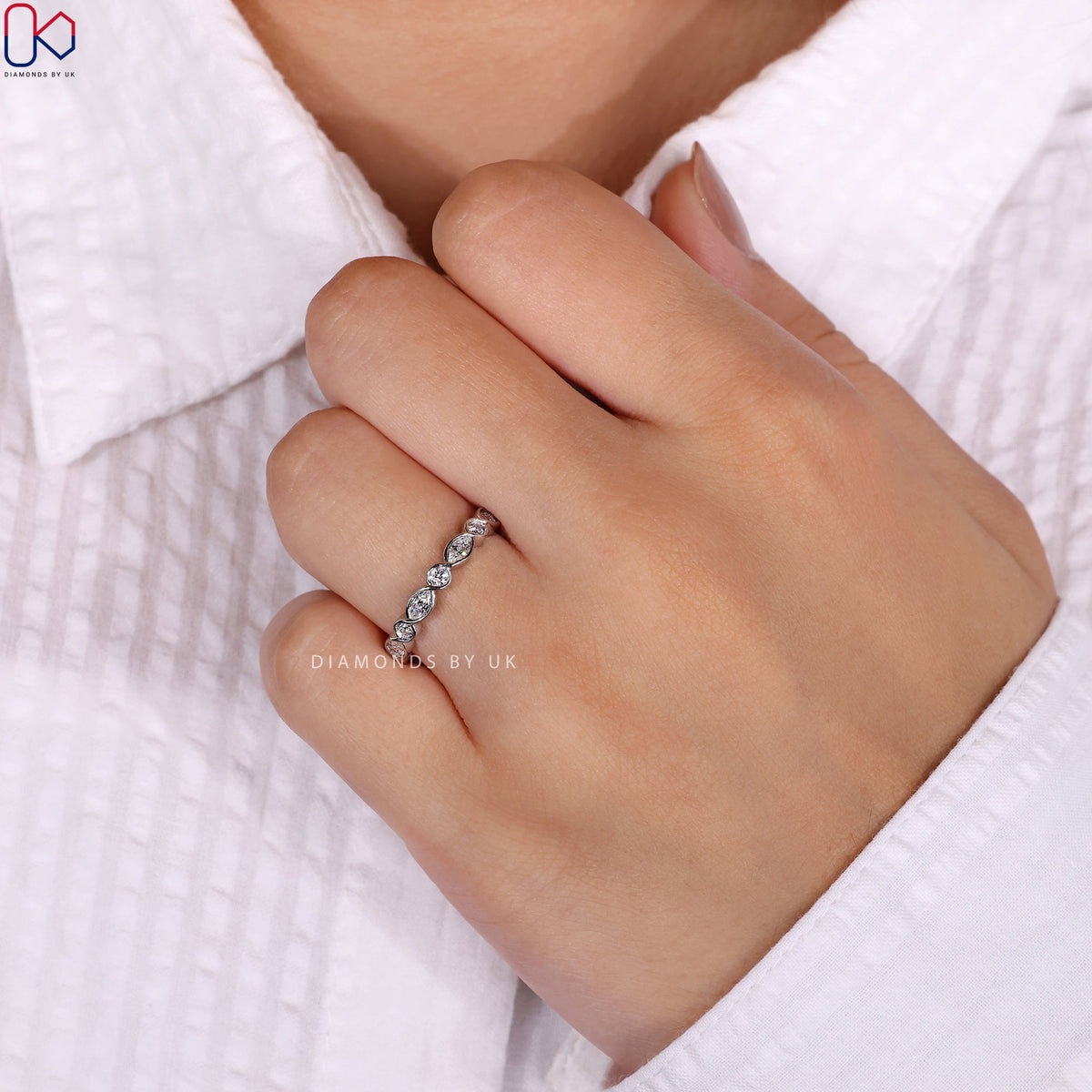 Marquise Wedding Band - Eternity Style