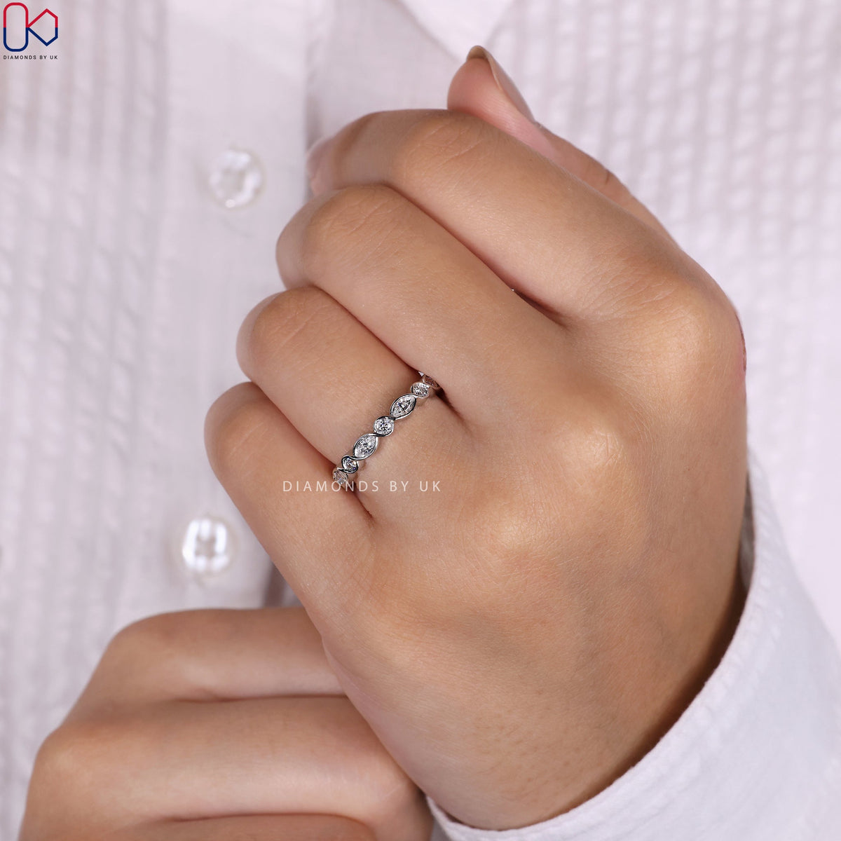 Marquise Wedding Band - Eternity Style