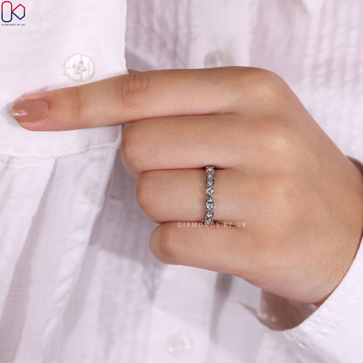 Marquise Wedding Band - Eternity Style