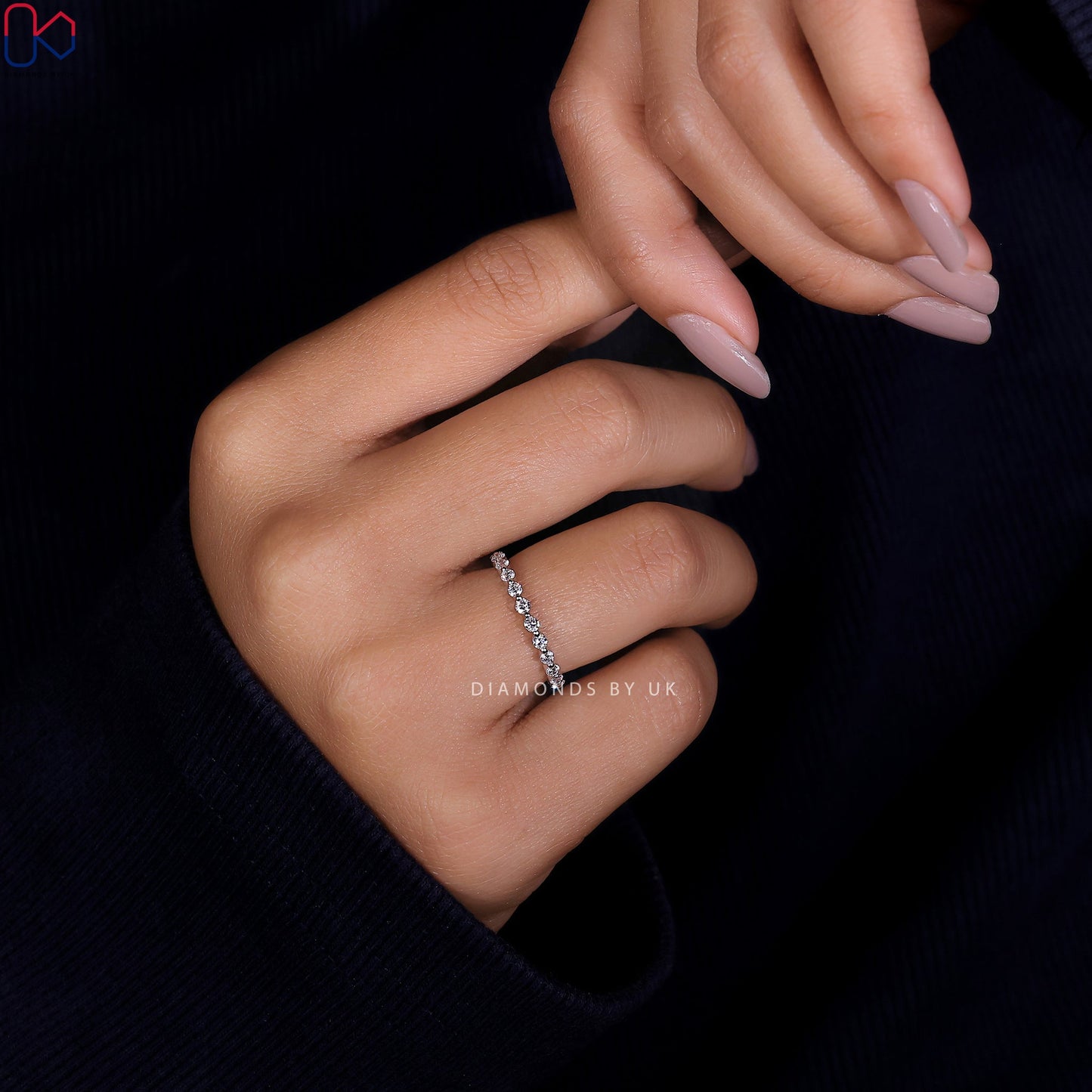 White Gold Eternity Band – Round Diamonds
