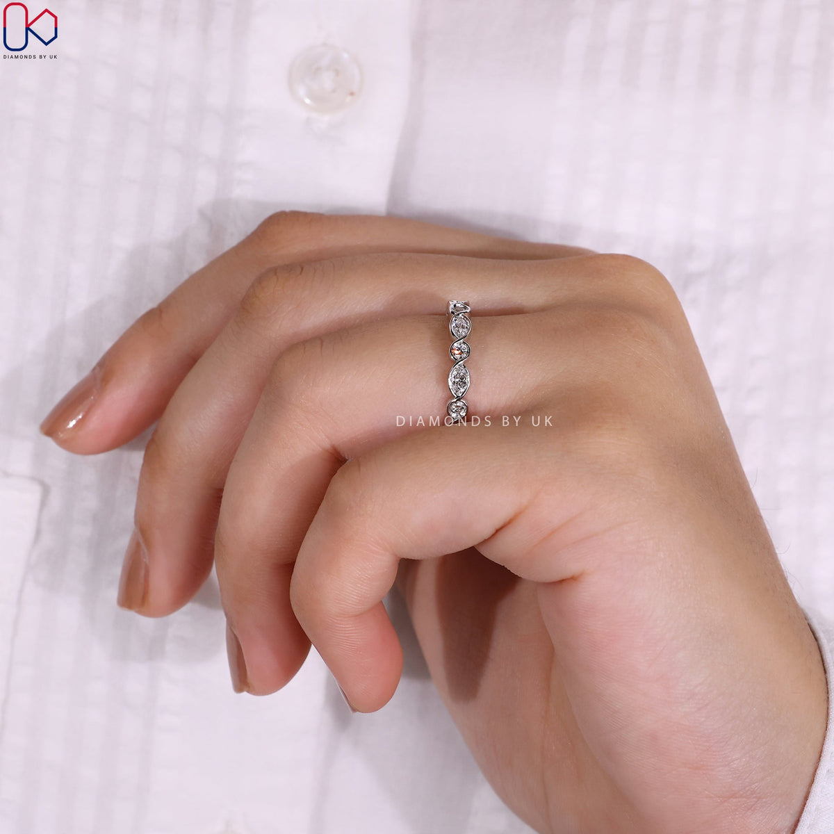 Marquise Wedding Band - Eternity Style