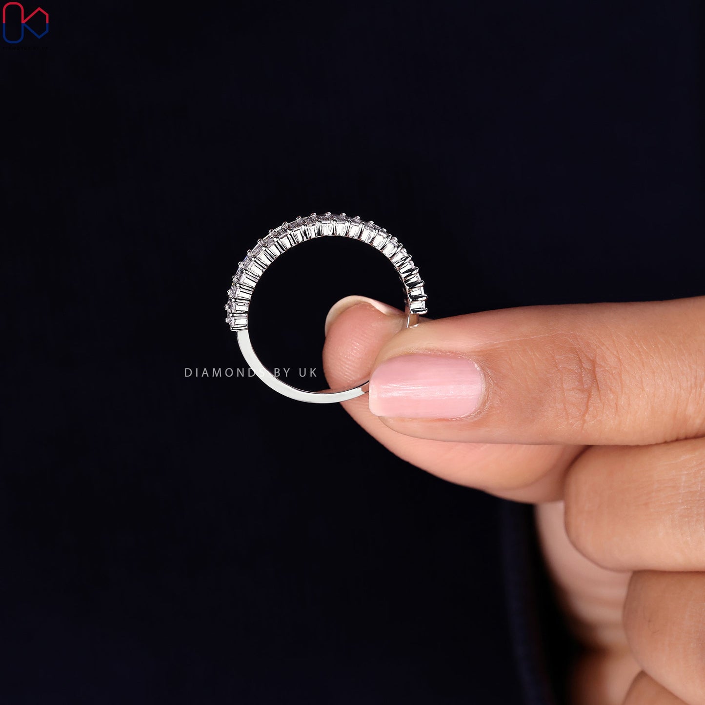 Baguette Wedding Band - Half Eternity