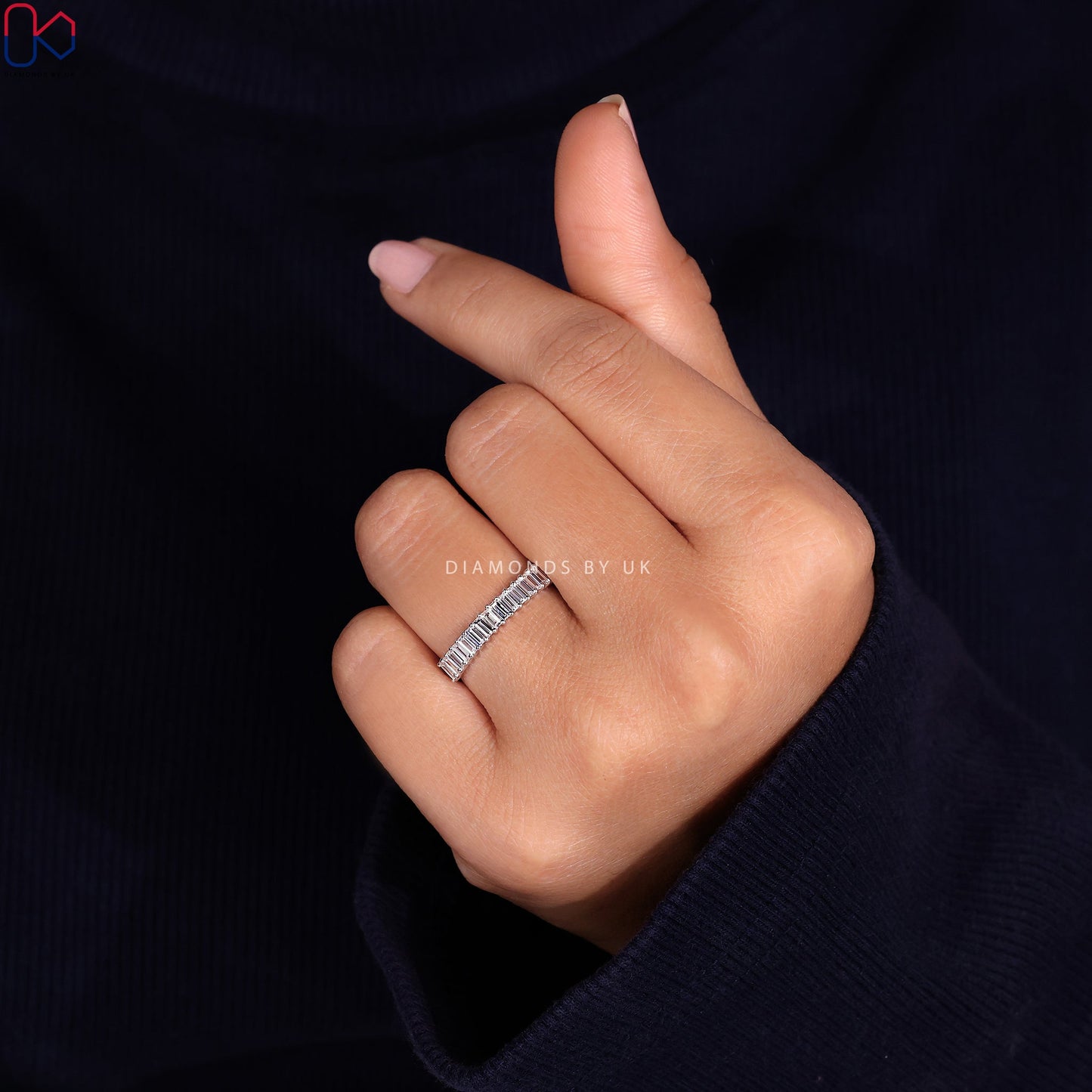 Baguette Wedding Band - Half Eternity