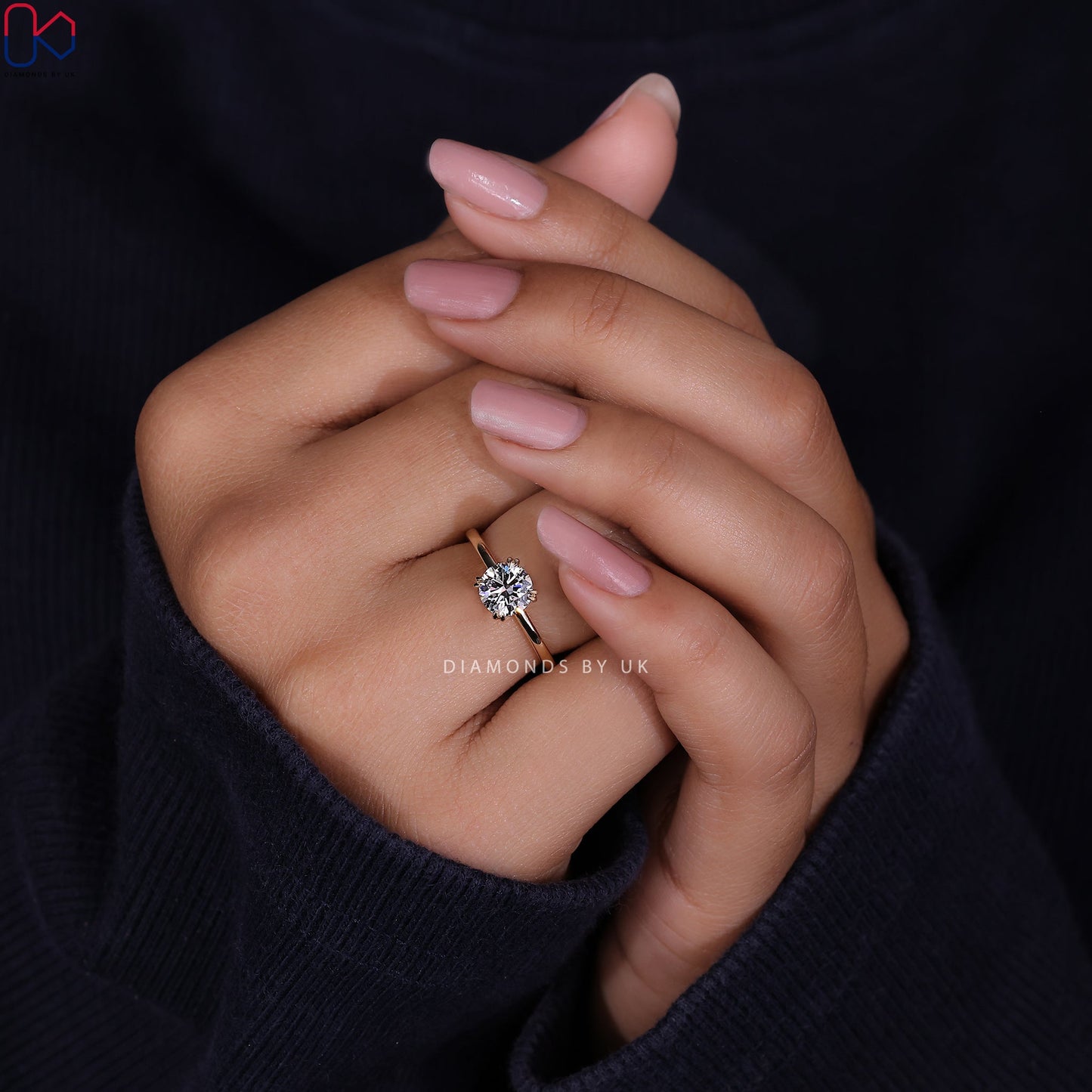 Round Solitaire Engagement Ring - Yellow Gold