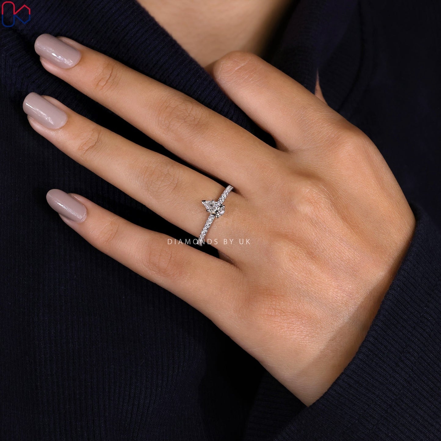 Pear Shaped Diamond Engagement Ring
