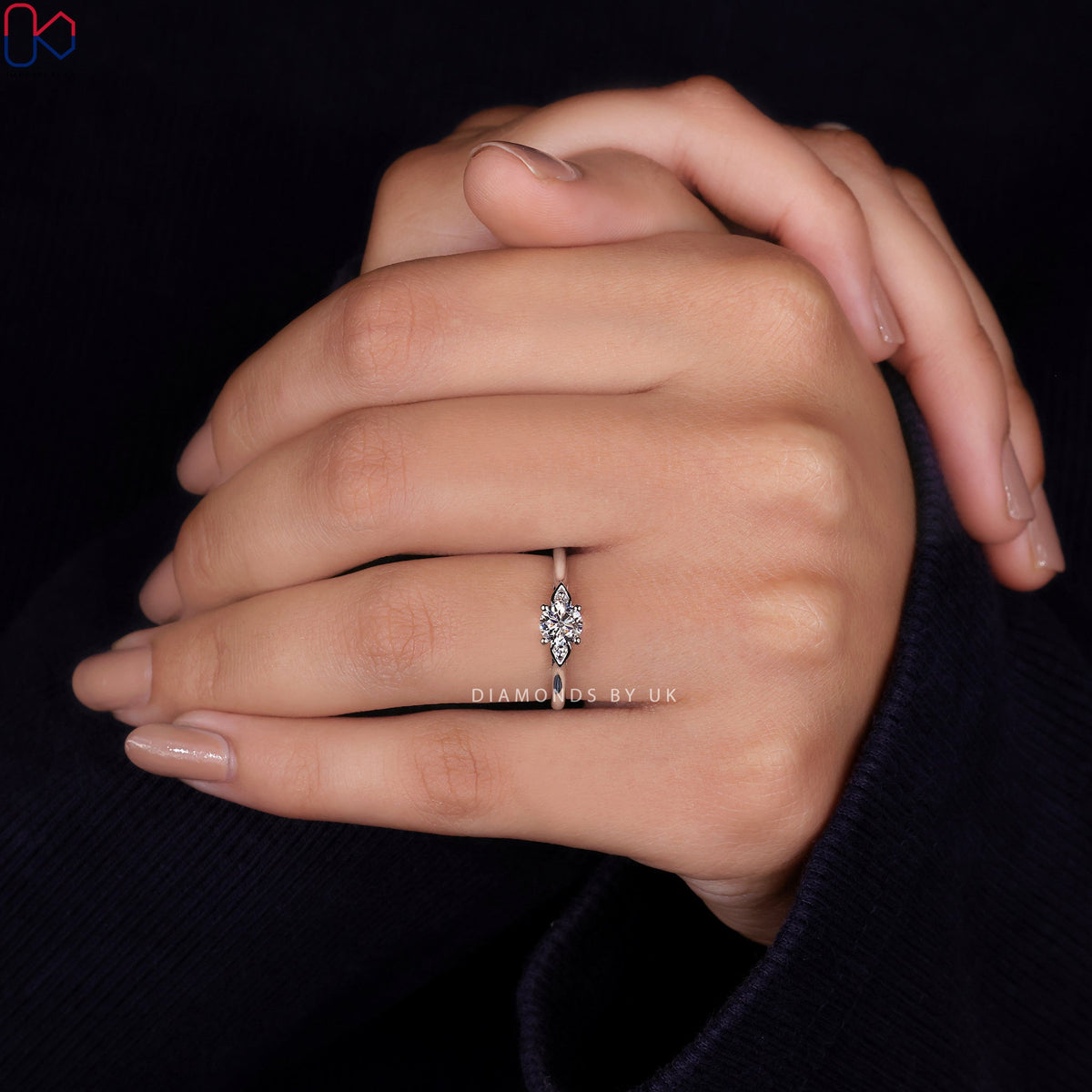 3 Stone Diamond Ring - Pear Shaped Outline