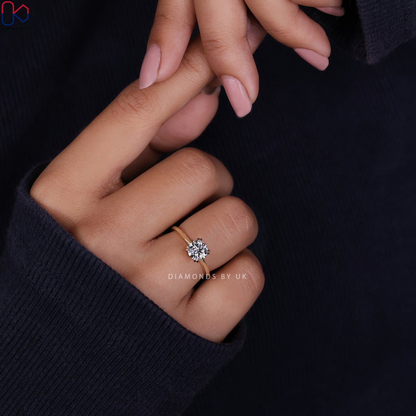 Round Solitaire Engagement Ring - Yellow Gold