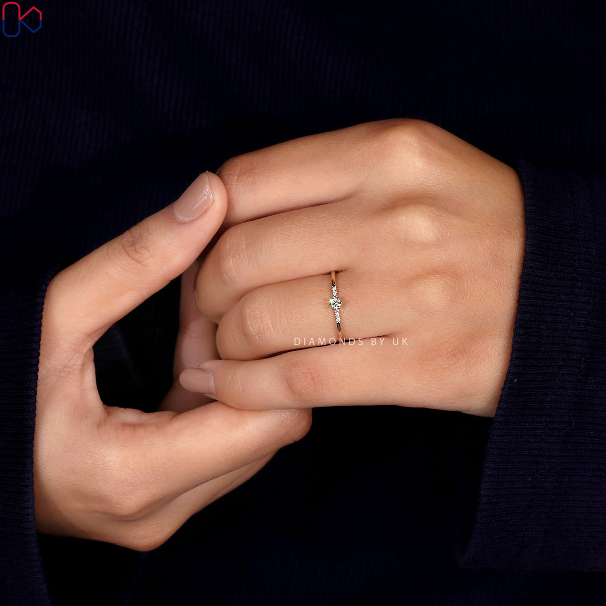 Round Diamond 7 Stone Diamond Ring
