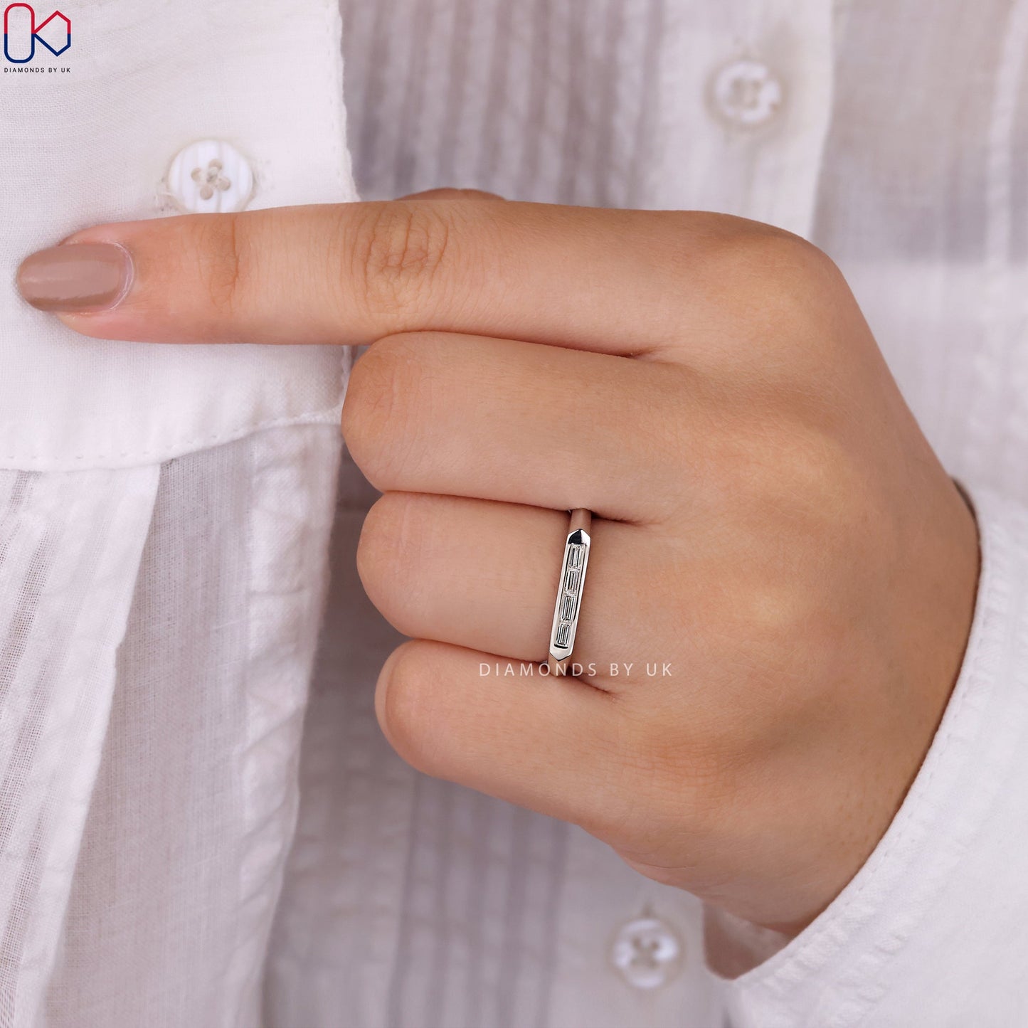 Channel Set Wedding Band