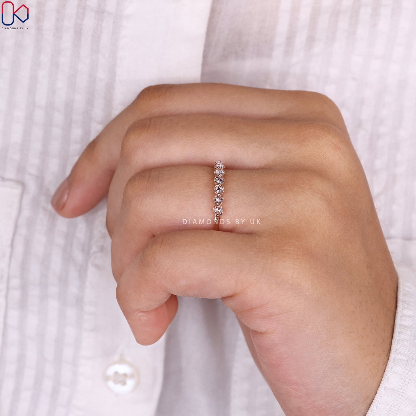 Bezel Set Wedding Band – Rose Cut Diamond