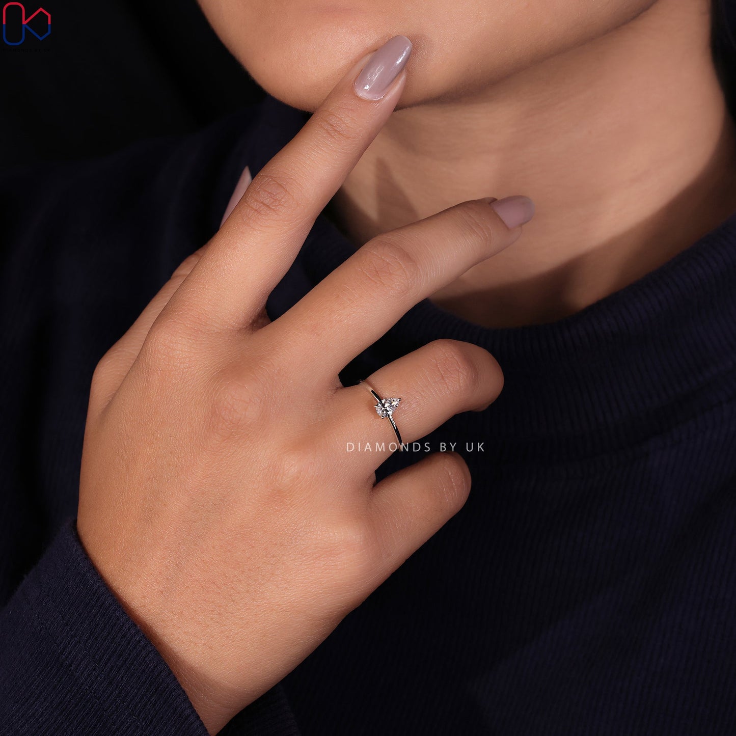Pear Solitaire Engagement Ring - Yellow Gold