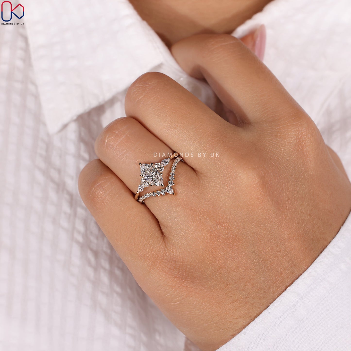 Marquise Engagement Ring With Wedding Band