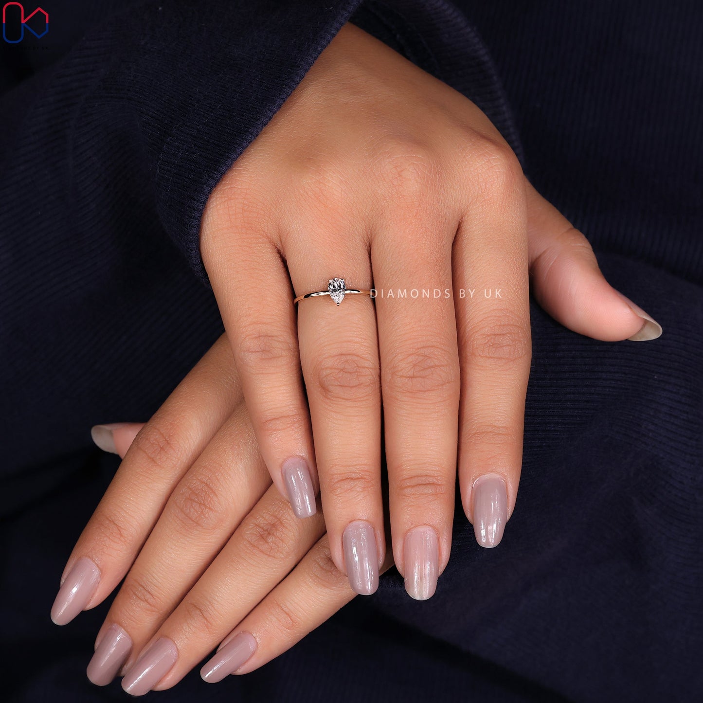 Pear Solitaire Engagement Ring - Yellow Gold