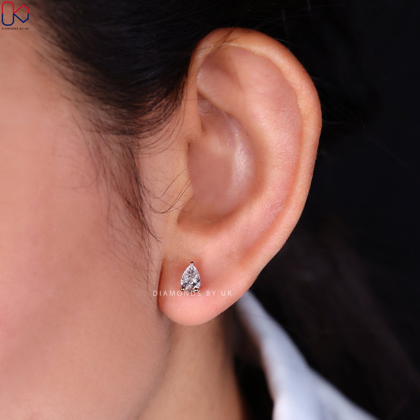 Pear Diamond Earrings - Rose Gold