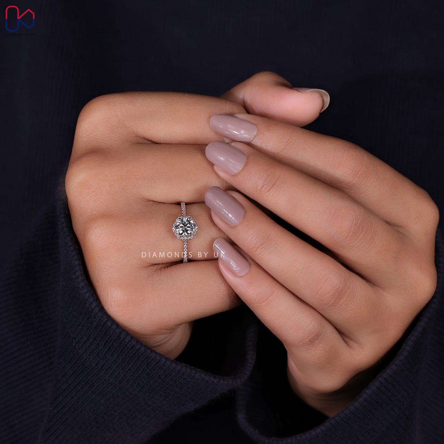 Round Cut Halo Diamond Engagement Ring