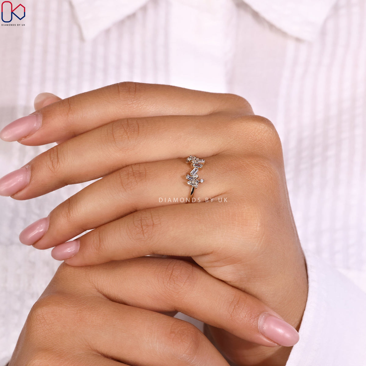 Baguette Engagement Ring In Yellow Gold
