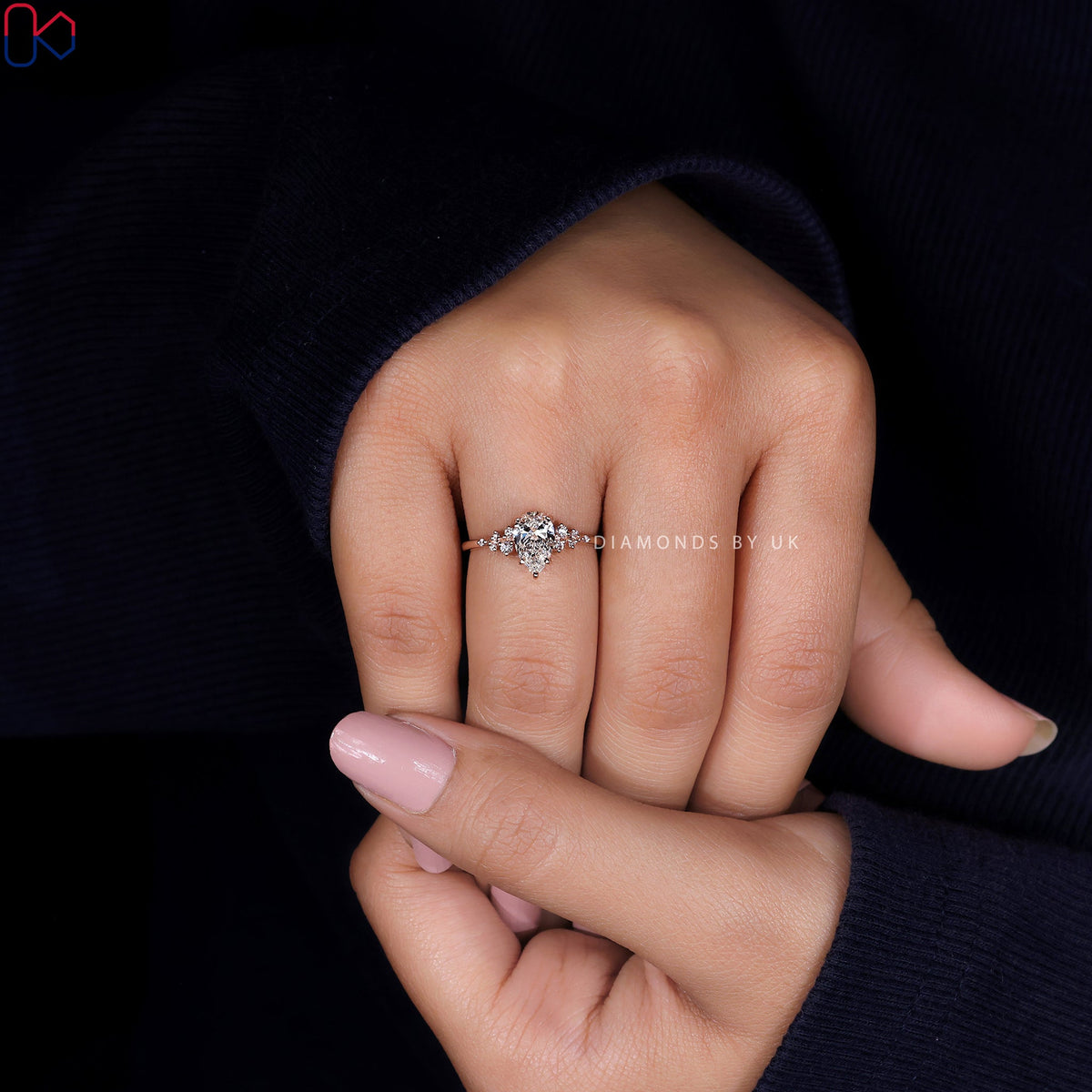 Pear Shaped Diamond Ring - Muse Setting